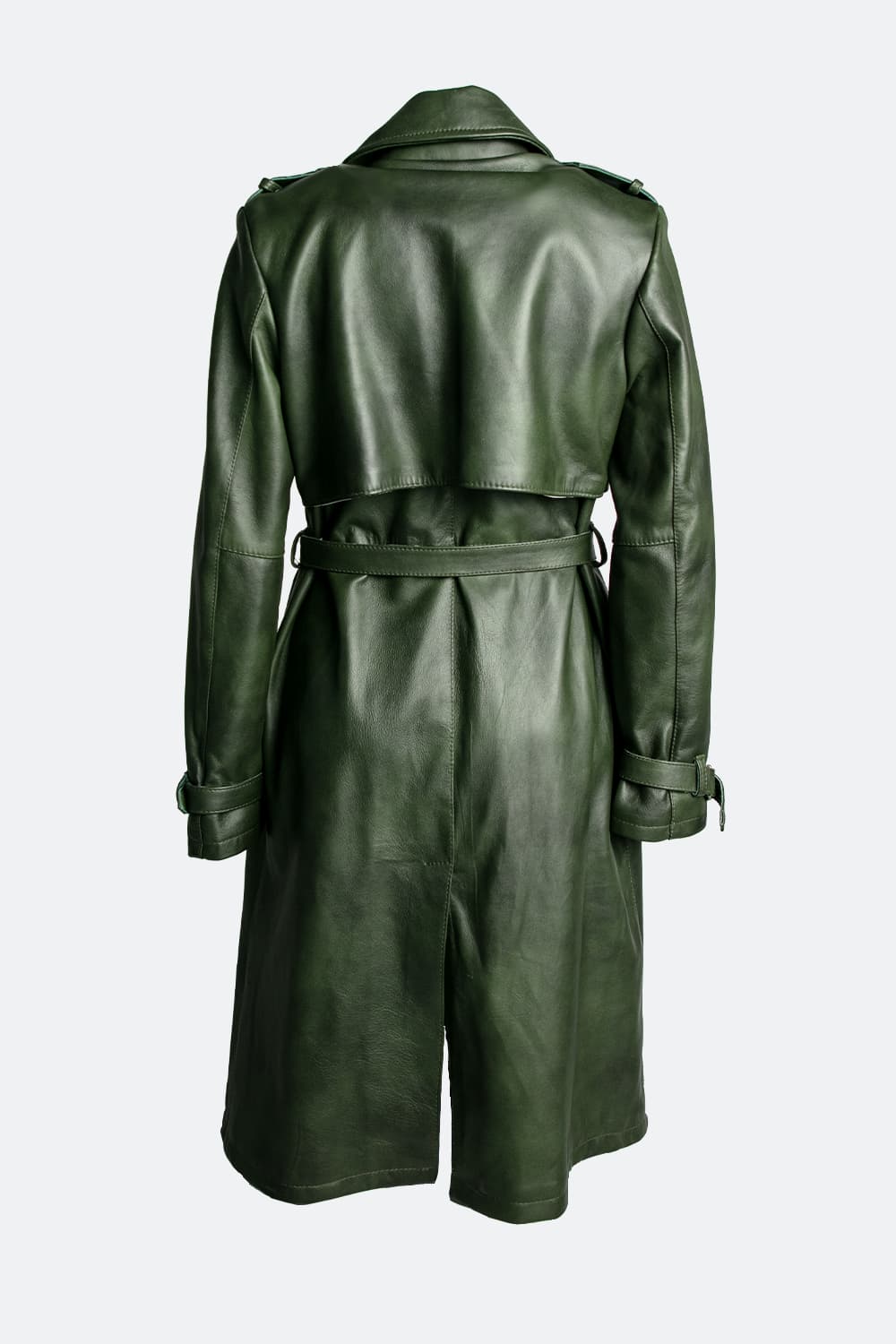 Trench donna Verde 100% vera pelle Made in Italy - Barone Firenze