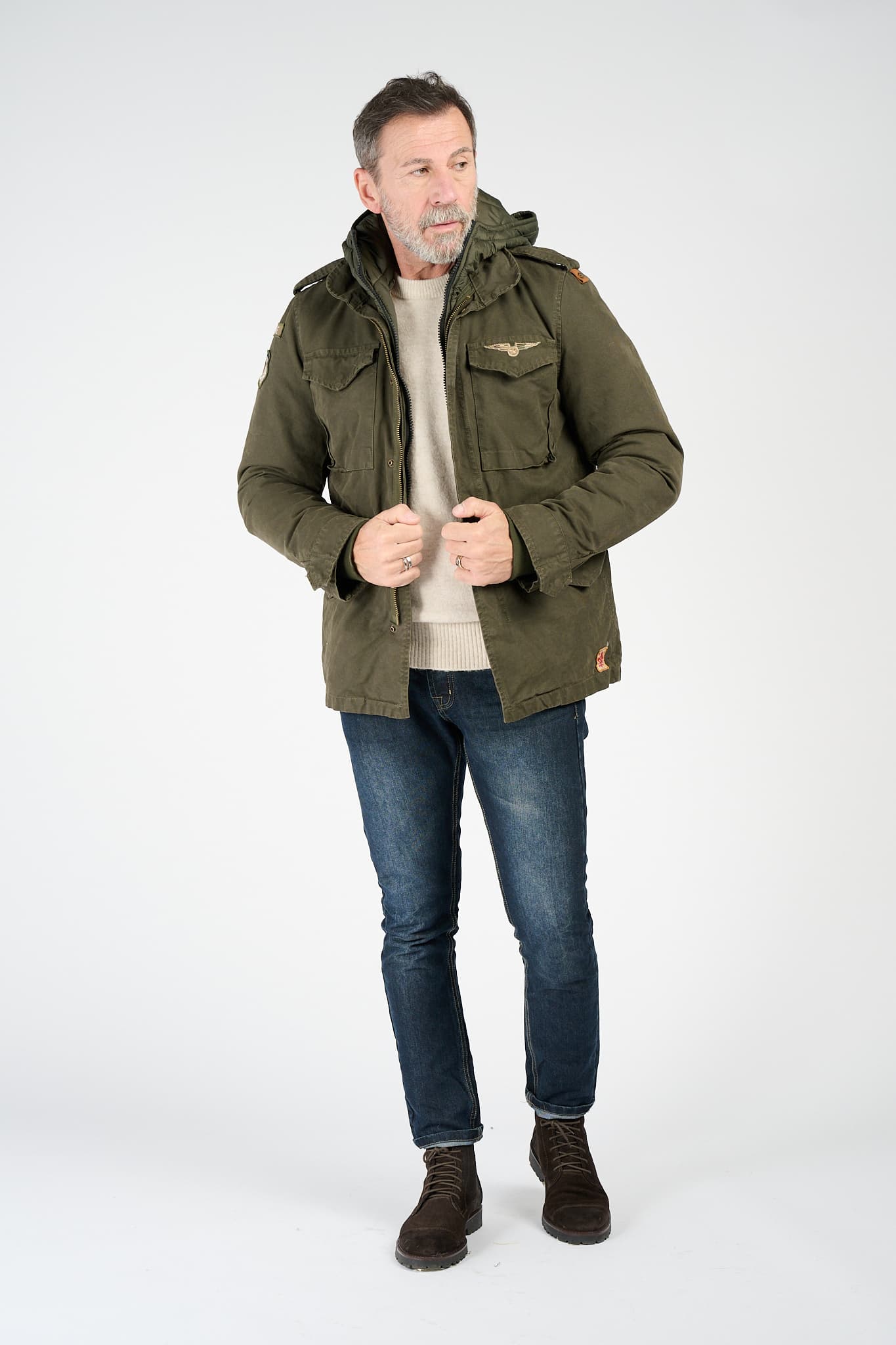 Parka Uomo Sahariana Trapunta Patch - Barone Firenze