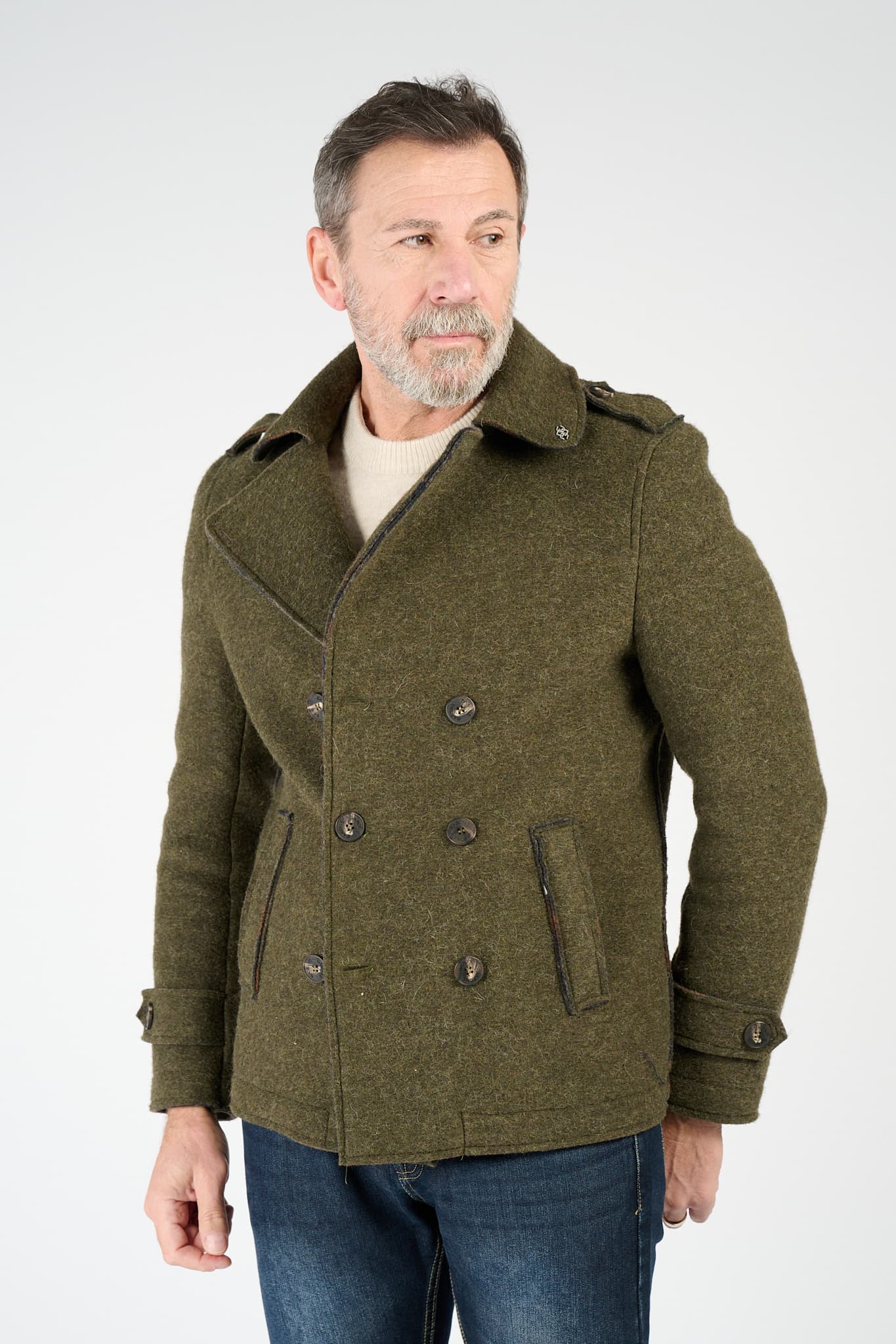 Cappotto Doppio Petto Uomo Misto Lana Made in Italy - Barone Firenze