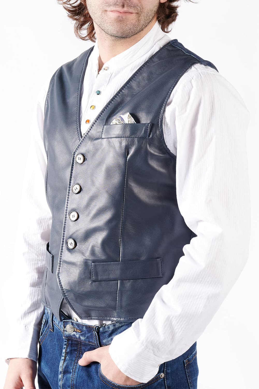 Gilet Marco uomo 100% vera pelle Made in Italy - Barone Firenze