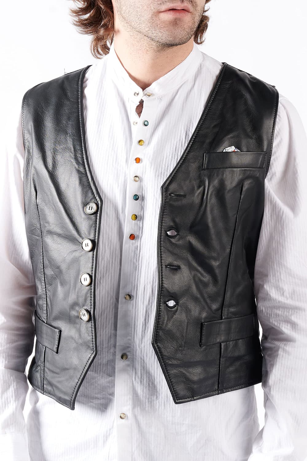 Gilet Marco uomo 100% vera pelle Made in Italy - Barone Firenze