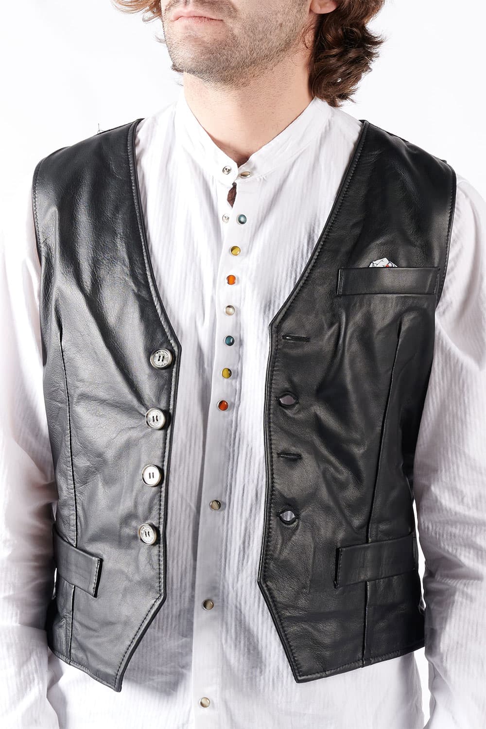 Gilet Marco uomo 100% vera pelle Made in Italy - Barone Firenze