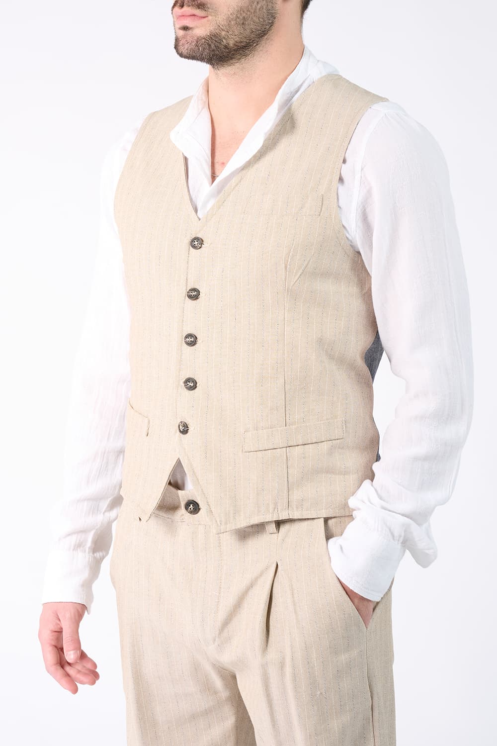 Gilet Uomo Gessato - Barone Firenze