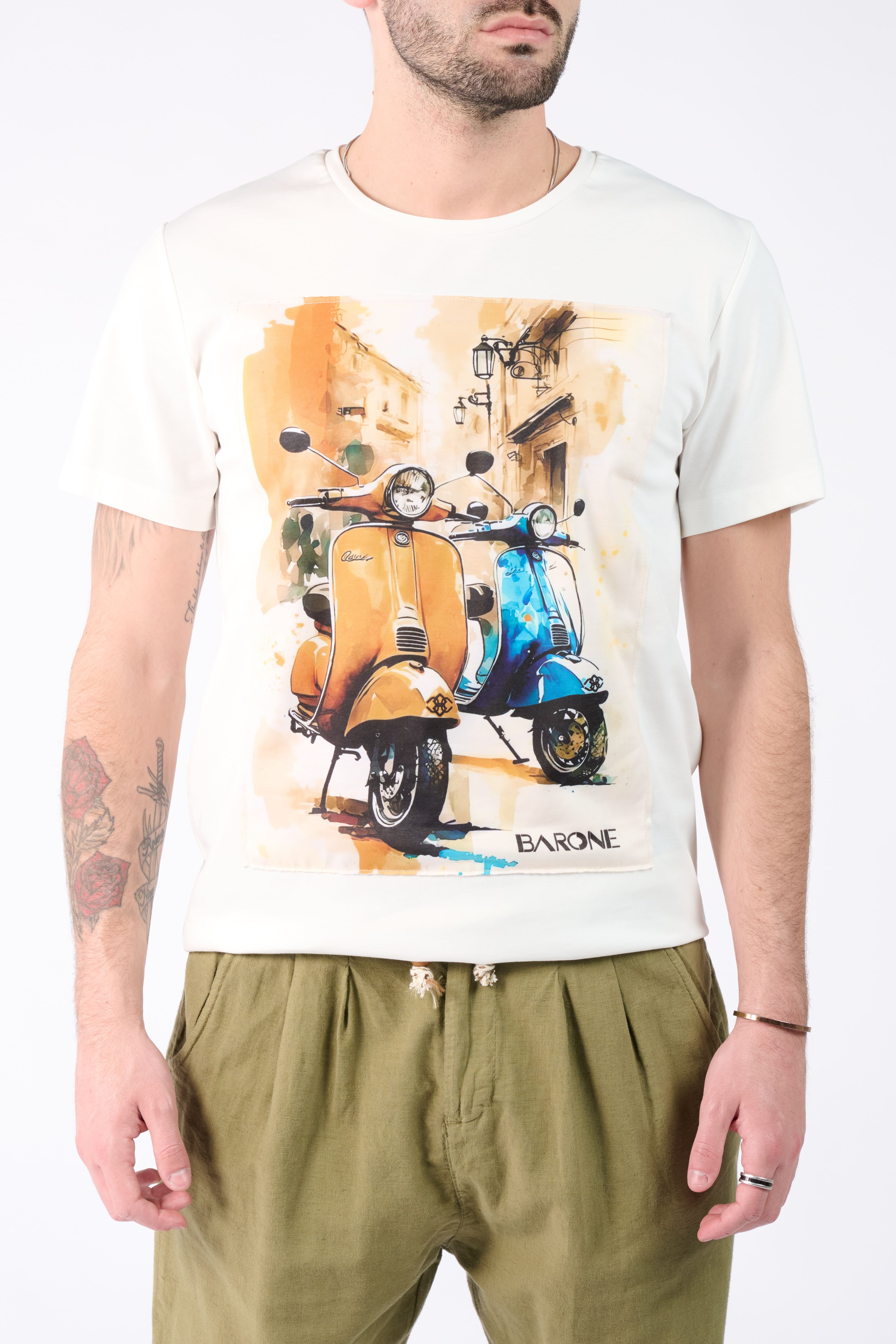 T-Shirt Uomo Stampa Vespa - Barone Firenze