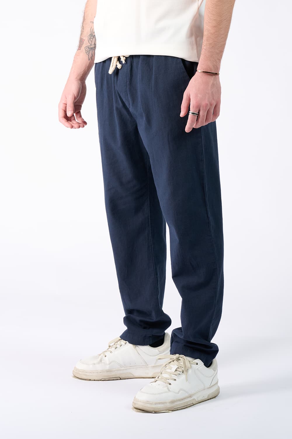 Pantaloni Lino con Elastico - Barone Firenze