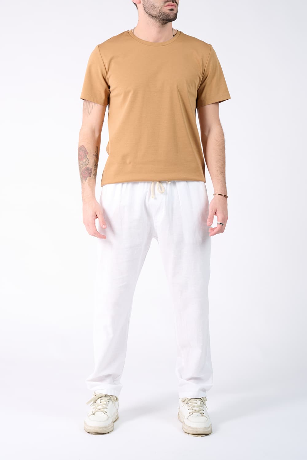 T-shirt Barone Ricamo Back New e Pantaloni Lino - Barone Firenze