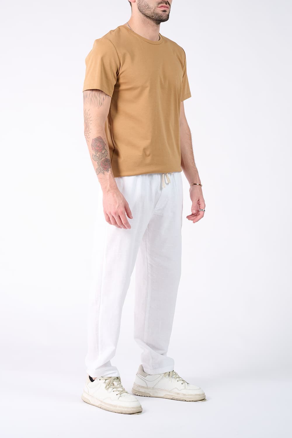 T-shirt Barone Ricamo Back New e Pantaloni Lino - Barone Firenze