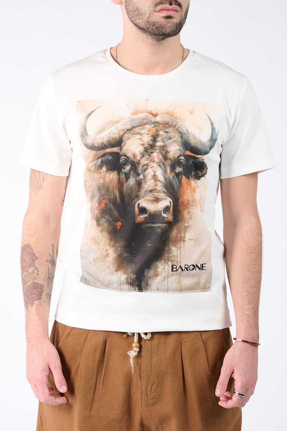 T-Shirt Uomo Stampa Bufalo - Barone Firenze