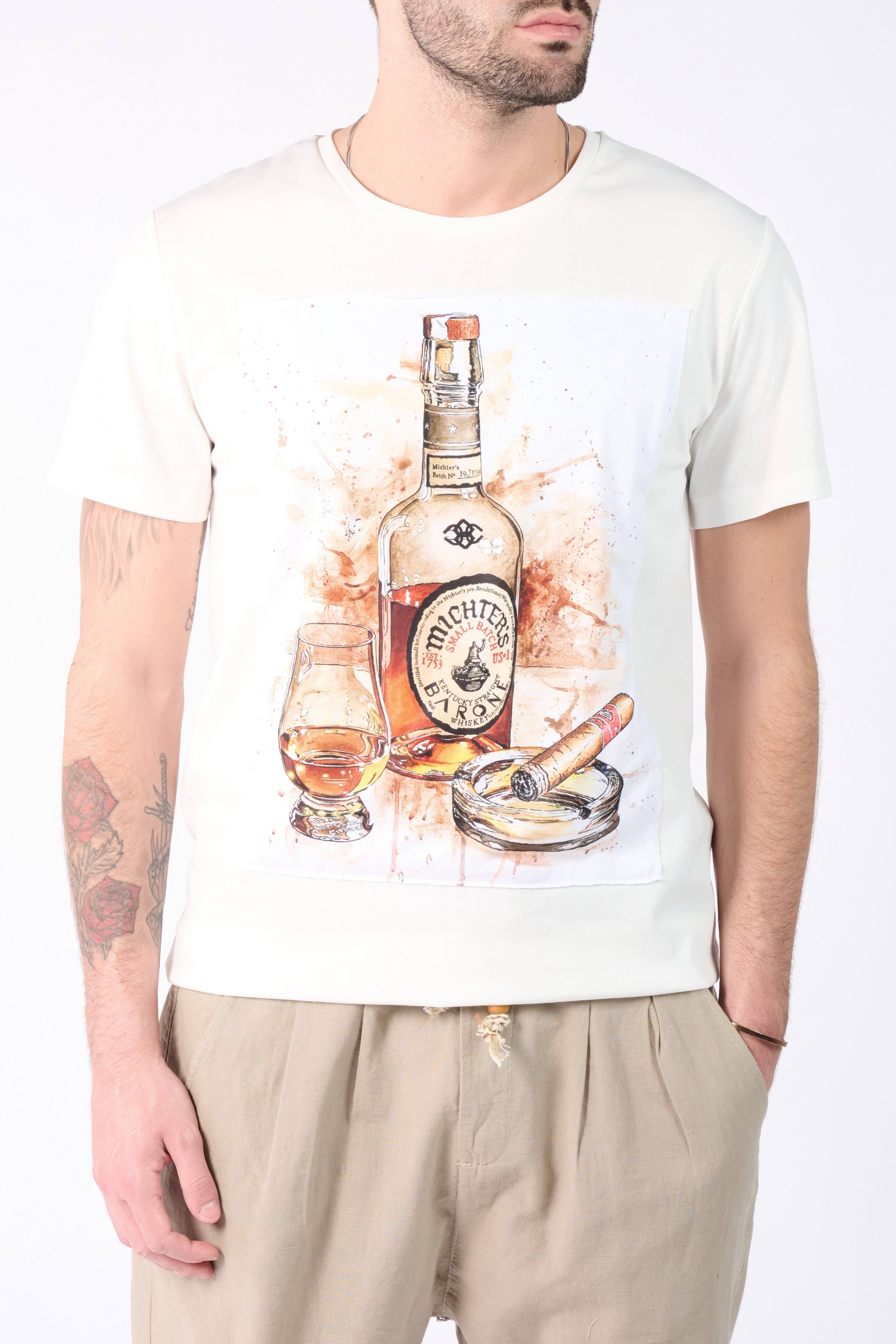 T-Shirt Uomo Stampa Whisky - Barone Firenze