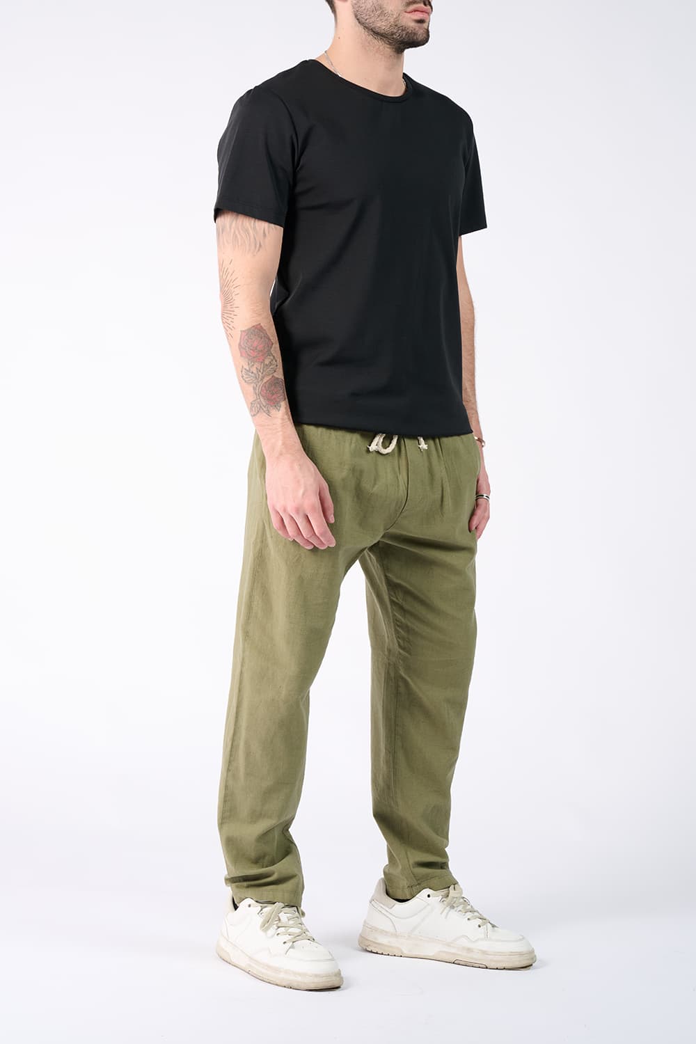 T-shirt Barone Ricamo Back New e Pantaloni Lino - Barone Firenze