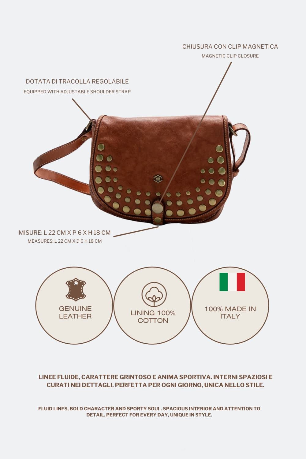 Giglio borsa donna 100% vera pelle Made in Italy - Barone Firenze