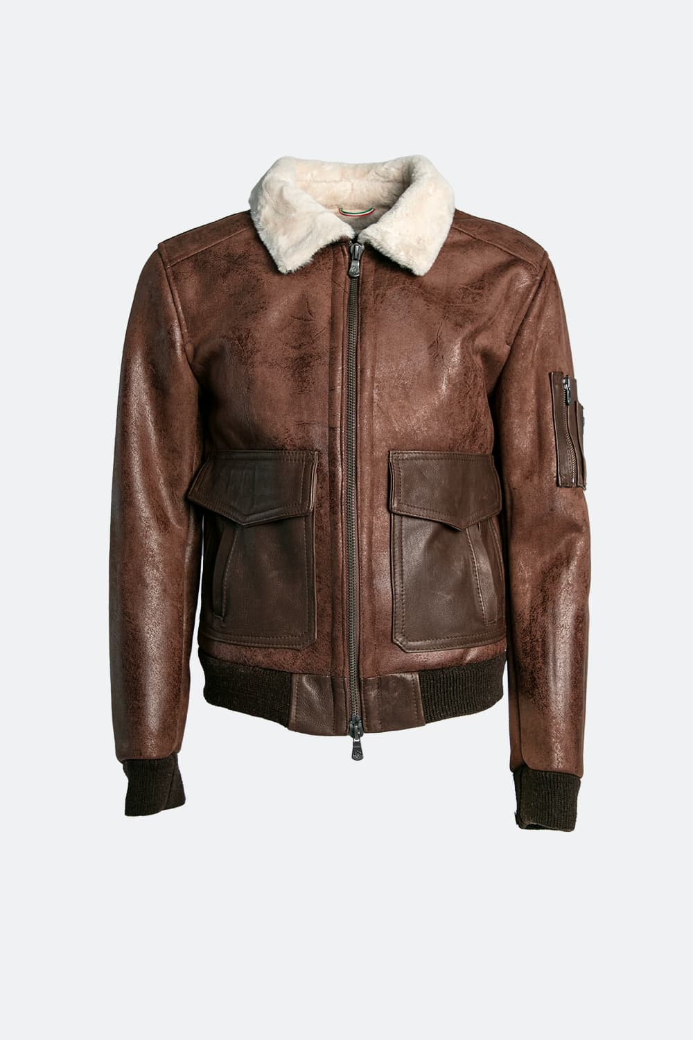 Giacca Aviatore Uomo Testa di Moro Shearling Style - Barone Firenze