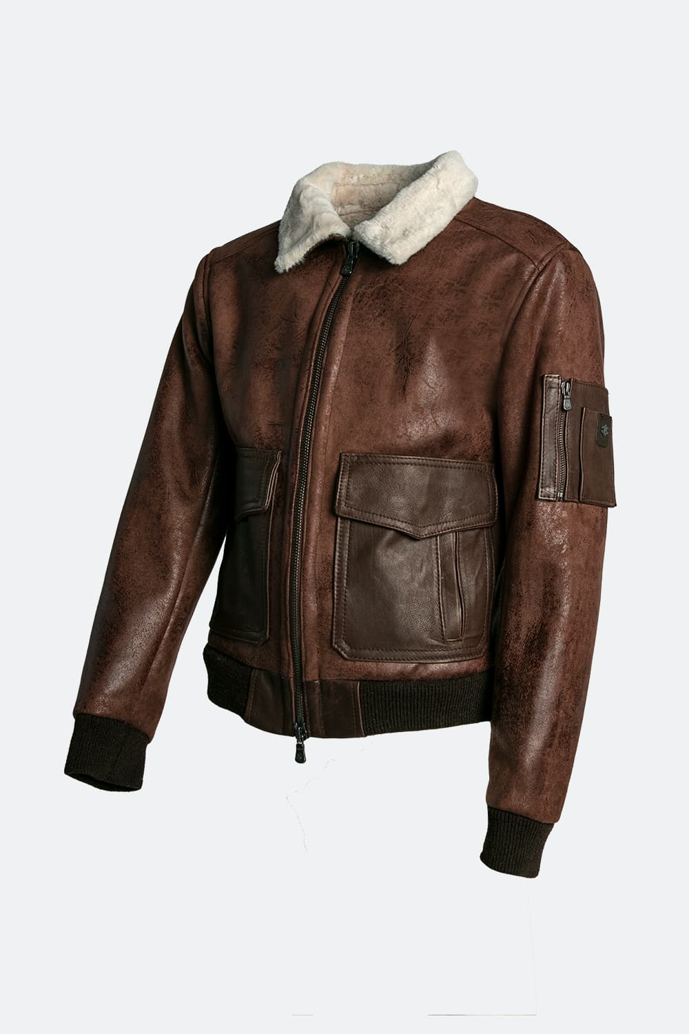 Giacca Aviatore Uomo Testa di Moro Shearling Style - Barone Firenze