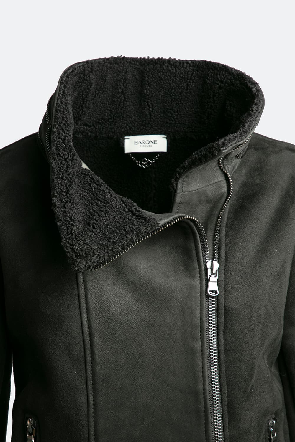 Shearling Sally Zip Montone Misto Fusion giacca donna Made in Italy - Barone Firenze