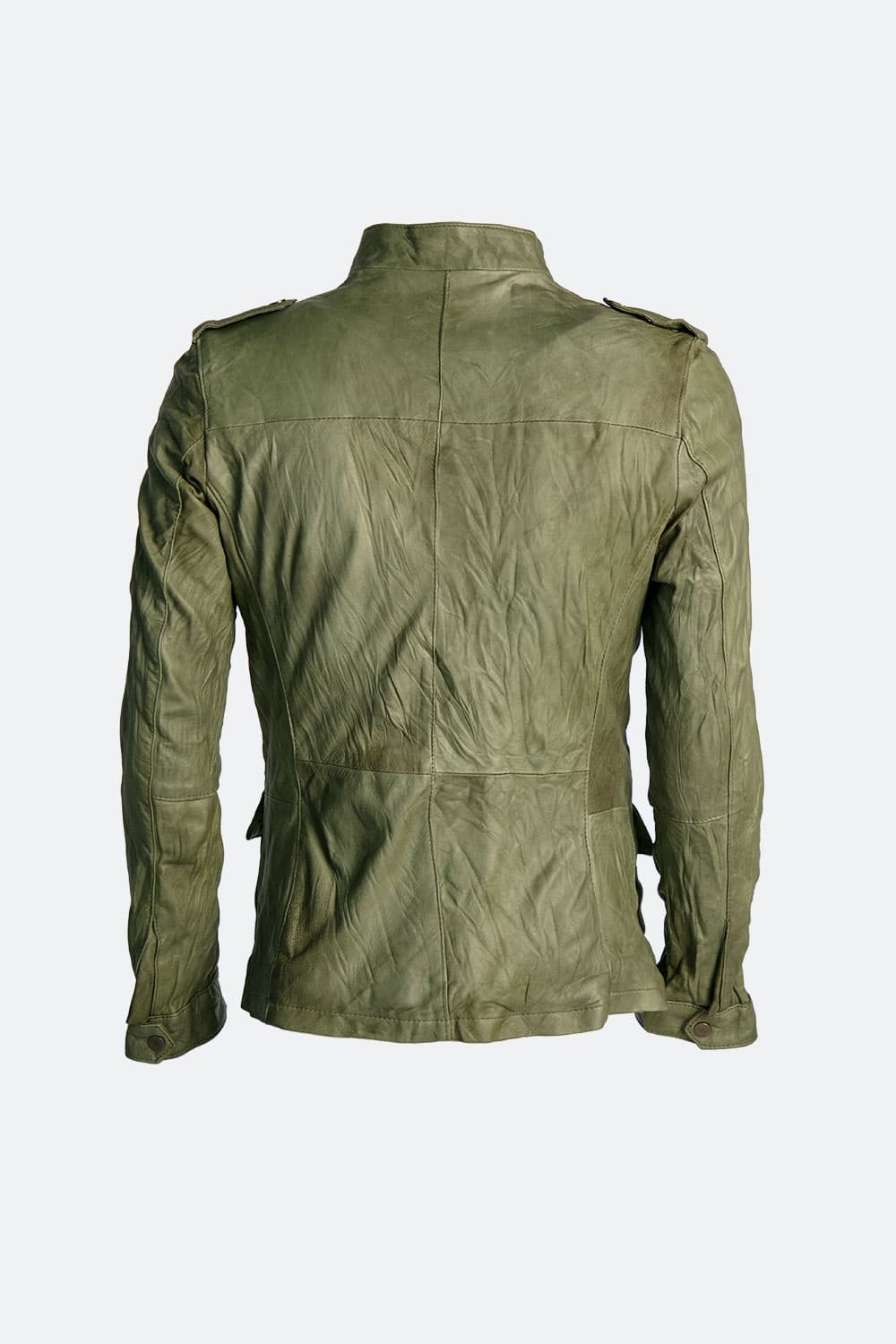 Francesco Sahariana Vintage Verde giacca uomo 100% vera pelle Made in Italy - Barone Firenze 